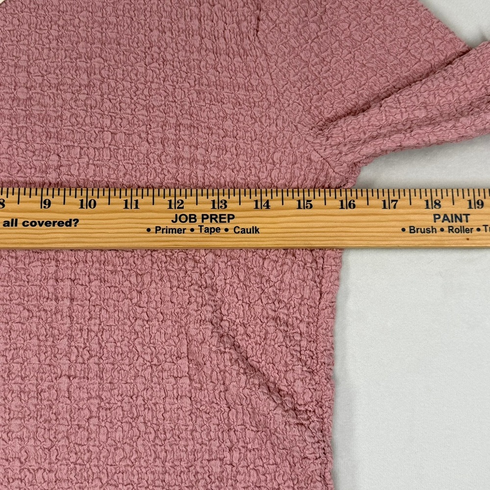 A New Day Womens Top Pink Textured Mock Neck Short Sleeve Medium New - Picture 6 of 7